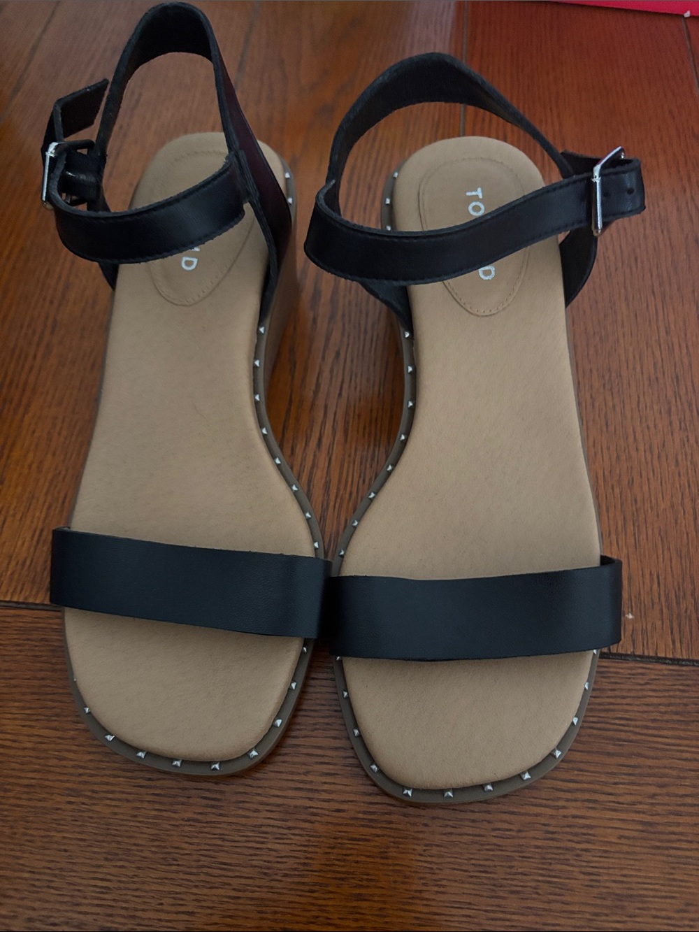 torrid Black Stud-Trim Ankle Strap Sandals